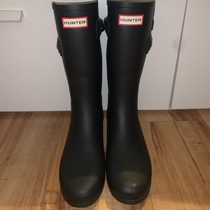 Black Short Hunter Rain Boots